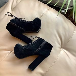 Platform Gothic Boots l Lace Corset Booties 🦇